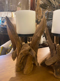 Teak Candle Holder