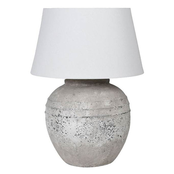 Round stone lamp